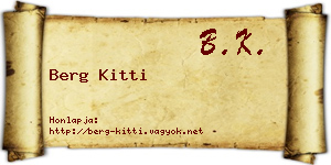 Berg Kitti névjegykártya